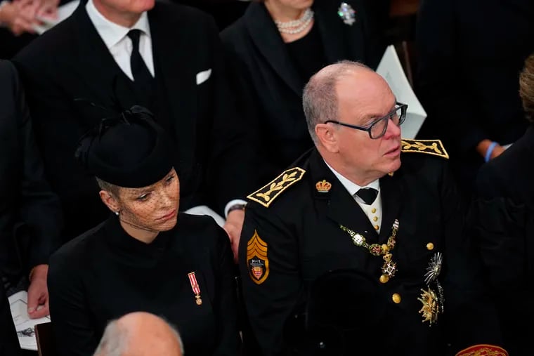 Prince Albert II and Princess Charlene of Monaco attend the state funeral of Queen Elizabeth II, held in September at Westminster Abbey in London.