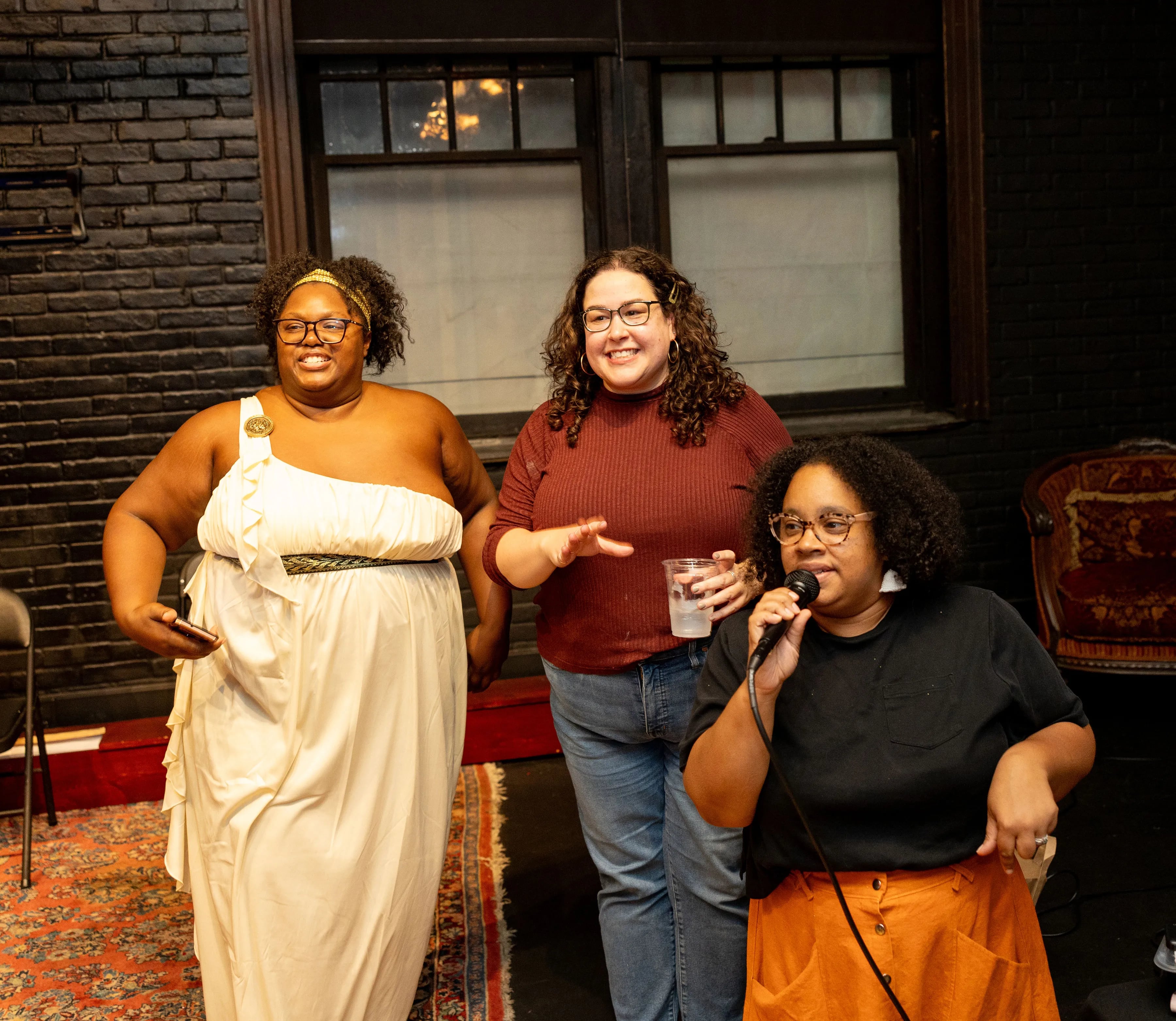 Organizers Kenyetta Harris (left), Donnelle Jageman (middle), and Adrienne Ray at Philly FatCon in 2023.