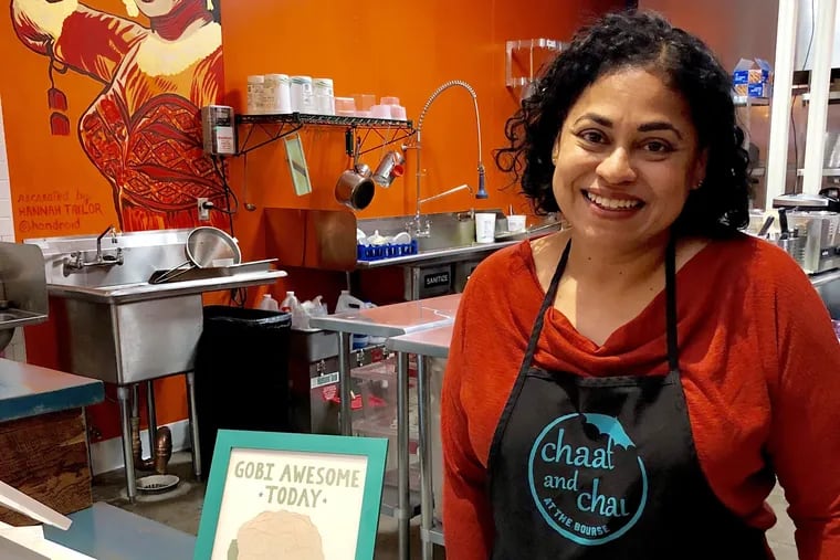 Anney Thomas at Chaat & Chai, her stand at the Bourse's food hall.
