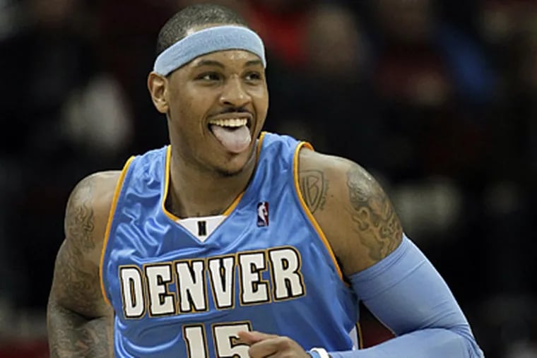 The Sixers are making a play to acquire Carmelo Anthony from the Denver Nuggets, according to a source. (AP Photo/David J. Phillip, File)