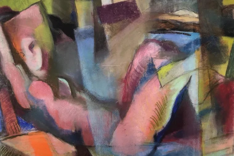 Nude, detail of a pastel  drawing contained in the cache of 300 works on paper given to the Woodmere Art Museum by the heirs of Philadelphia collectors Perry and June Ottenberg. 