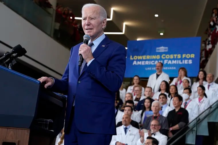 President Joe Biden speaks about health care and prescription drug costs at the University of Nevada in Las Vegas in 2023.