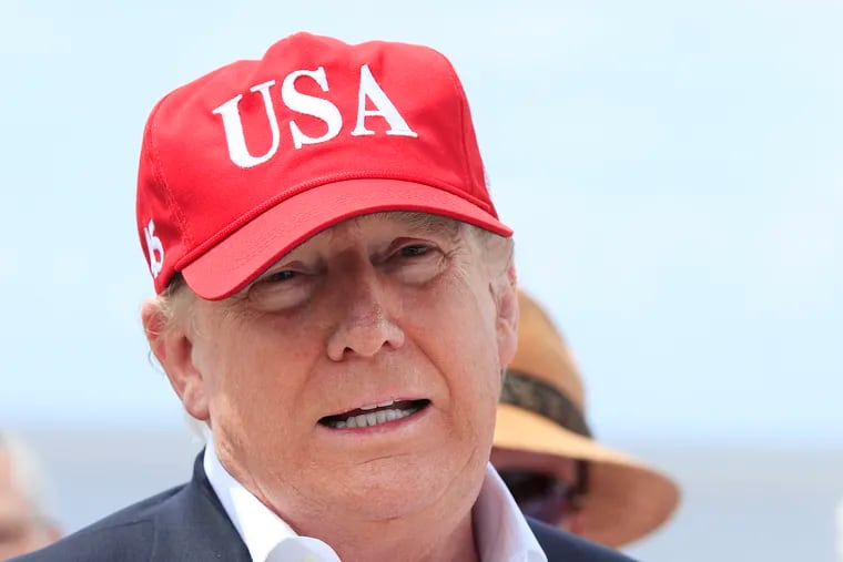 President Donald Trump speaks to reporters during a visit to Lake Okeechobee and Herbert Hoover Dike at Canal Point, Fla., Friday, March 29, 2019. Trump says he will close the nation's southern border, or large sections of it, next week if Mexico does not immediately stop illegal immigration. In a tweet, Trump ramped up his repeated threat to close the border by saying he will do it next week unless Mexico takes action.