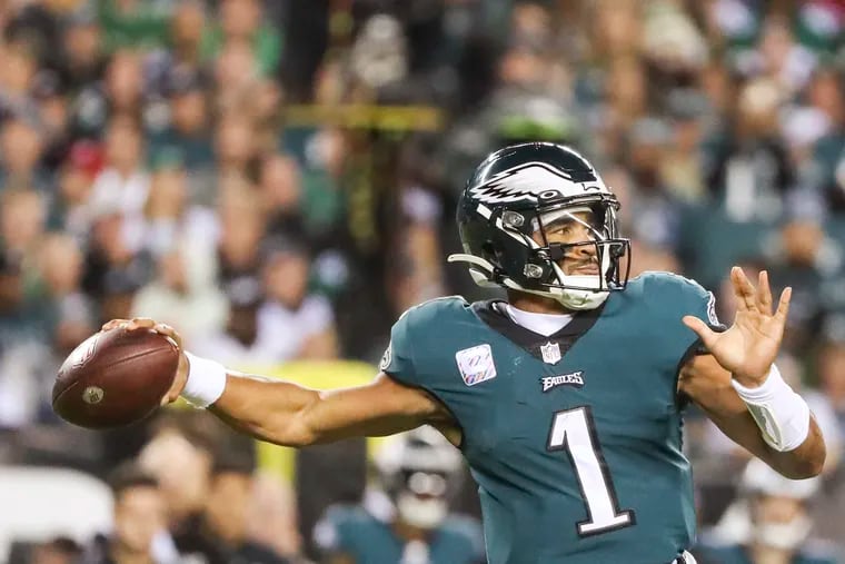 Eagles quarterback Jalen Hurts has emerged as an MVP candidate in his third season.