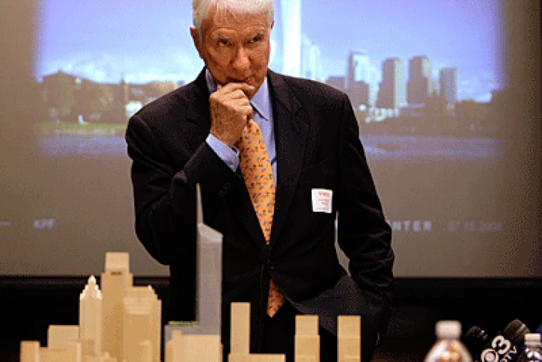 Architect Eugene Kohn waits to tell the Planning Commission about the American Commerce Center, proposed for 18th and Arch Streets. At 1,500 feet, it would be the city's tallest. One critic who spoke at the meeting: State Sen. Vincent J. Fumo. (Dave Maialetti / Daily News)
