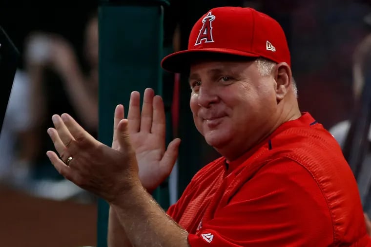 Mike Scioscia, longtime manager of the Angels, is shown on Sept. 11, 2018. He retired at the end of that season. (Luis Sinco/Los Angeles Times/TNS)