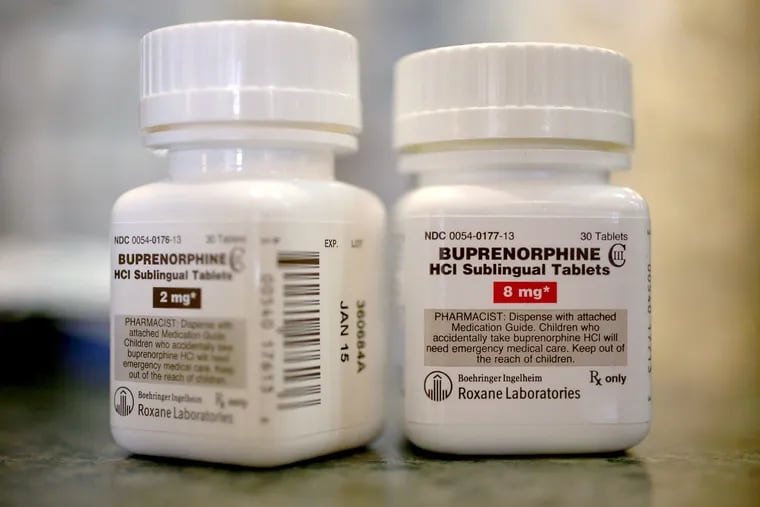 Bottles of the generic prescription pain medication Buprenorphine are seen in a pharmacy on February 4, 2014, in Boca Raton, Fla. The narcotic drug is used as an alternative to Methadone to help addicts recovering from heroin use. (Joe Raedle/Getty Images/TNS) **FOR USE WITH THIS STORY ONLY**
