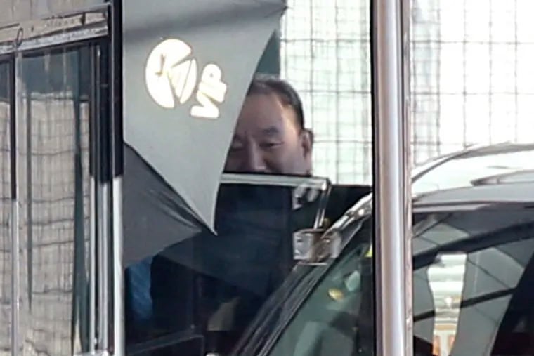Kim Yong Chol, a North Korean senior ruling party official and former intelligence chief, gets into a car upon his arrival at the Beijing International airport in Beijing Thursday, Jan. 17, 2019.