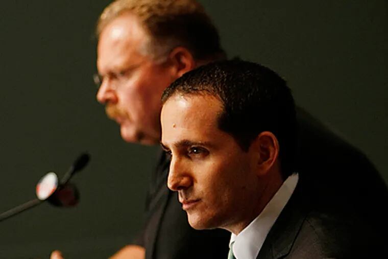 GM Howie Roseman and Andy Reid will be heading the 'war room' during the upcoming NFL draft. (Michael S. Wirtz / Staff Photographer)