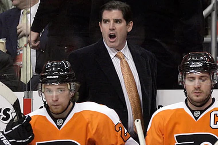 "I'm not sure I'm going to buy into this whole break theory," Flyers coach Peter Laviolette said. (Yong Kim/Staff file photo)