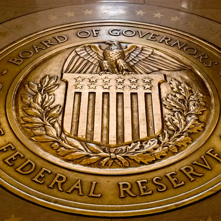 The seal of the Board of Governors of the United States Federal Reserve System is displayed at the Marriner S. Eccles Federal Reserve Board Building in Washington.