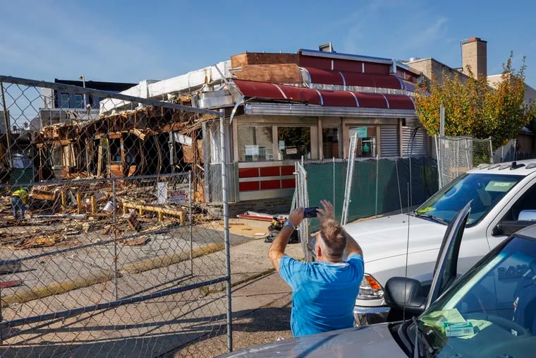 The iconic South Philadelphia Melrose Diner on 1501 Snyder Avenue, Philadelphia, PA, is demolished.
