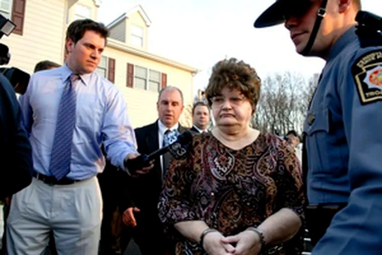 Mary Jane Fonder during her arrest in April. Her lawyer said that he was not surprised by her guilty verdict and that he had not yet decided whether to appeal.