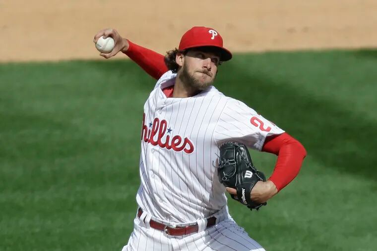 Phillies pitcher Aaron Nola hasn't thrown his signature sinker as often as usual so far this season.