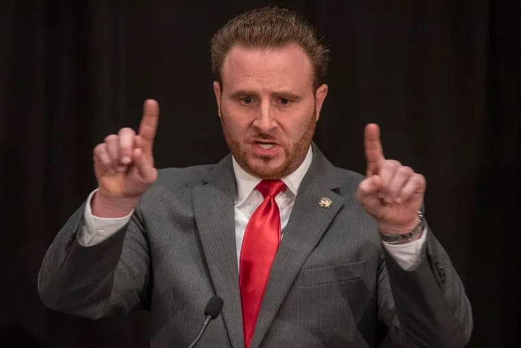 Republican candidate for the U.S. Senate Sean Gale during the live televised debate at Dickinson College Apr. 26, 2022.