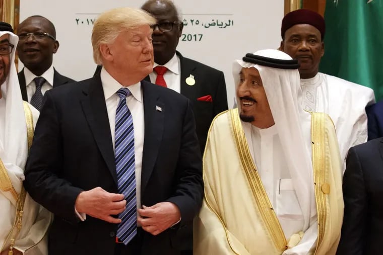 President Trump talks with Saudi King Salman at the Arab Islamic American Summit last month.