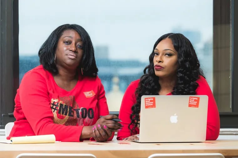 Rylinda Rhodes (left) and Laterrica Perry are two of the women who have gone public with their stories of sexual harassment in Comcast call centers around the country.