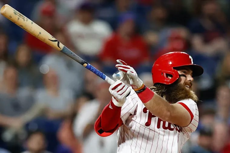 Phillies center fielder Brandon Marsh scratched with right