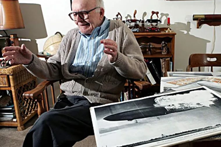 Robert Buchanan, shown in his Ocean County home in 2007, was a member of the dirigible Hindenburg&rsquo;s ground crew when it crashed on May 6, 1937. He ran from &ldquo;a cloud of flames,&rdquo; he said. MEL EVANS/ Associated Press
