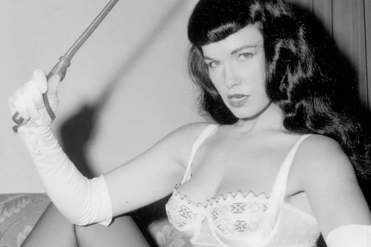 A photograph of Bettie Page used in &quot;Bettie Page Reveals All.&quot;