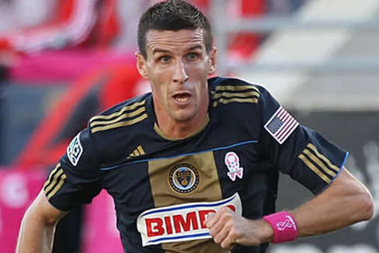 Sebastien Le Toux and the Union will play their home opener on March 18 against an opponent to be named. (Michael Bryant/Staff Photographer)