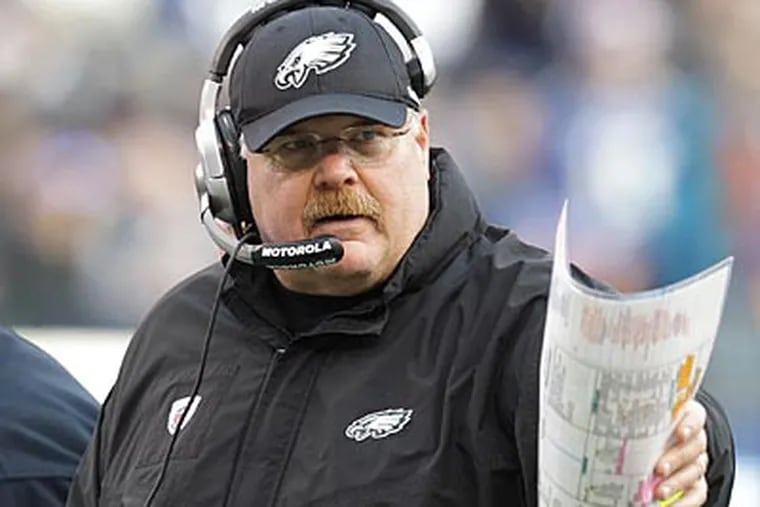 Andy Reid has yet to win a Super Bowl after 12 years of coaching the Eagles. (Kathy Willens/AP file photo)