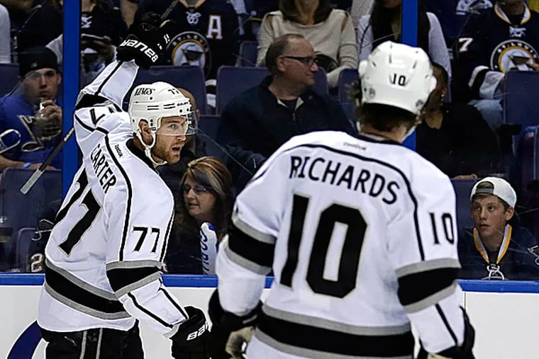 The Kings' Jeff Carter and Mike Richards. (Jeff Roberson/AP)