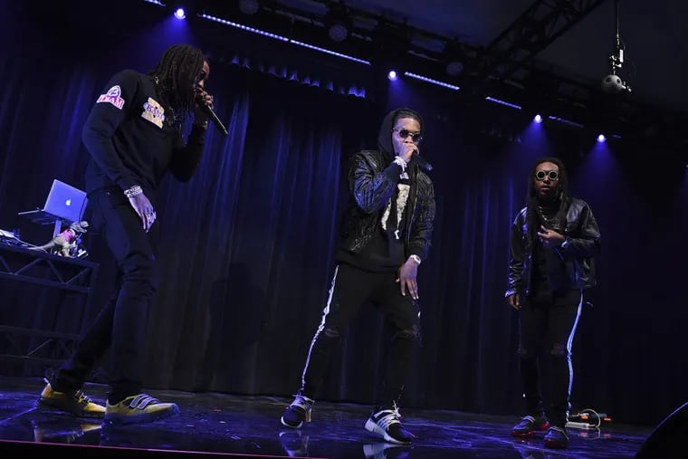 Migos performs at Sir Lucian Grainge’s 2018 Artist Showcase presented by American Airlines and Citi on Saturday, Jan. 27, 2018 in New York.