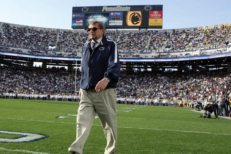 Joe Paterno is much more comfortable on a football field than he would be at Disneyland.