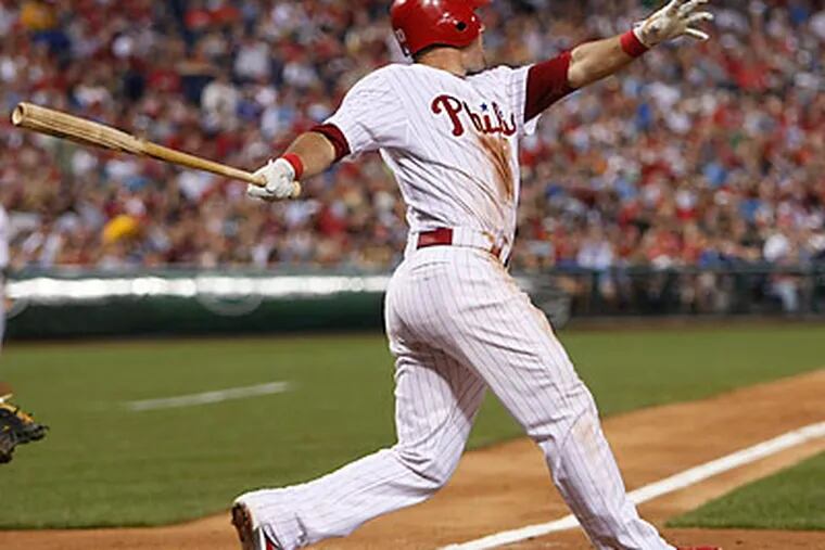 Greg Dobbs hit a two-run homer to spark the Phillies in the sixth inning. (Ron Cortes/Staff Photographer)
