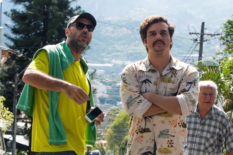 Brazilian director Jose Padilha (left) and Moura. "Narcos" skillfully mixes film techniques from documentaries, procedurals, soap operas.
