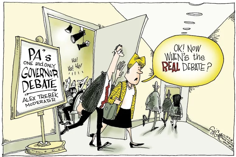 Signe Wilkinson cartoon du jour SIGN03e Governor Debate