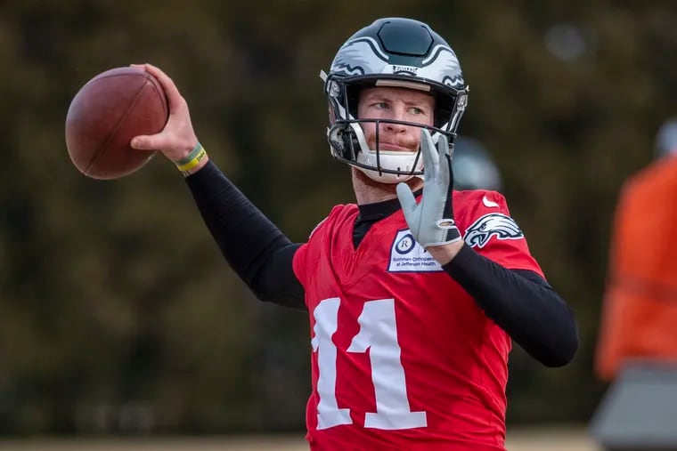 Eagles starting quarterback Carson Wentz finished the regular season healthy for the first time since his rookie year of 2016. Then he left the wild-card playoff loss to Seattle early with a head injury.