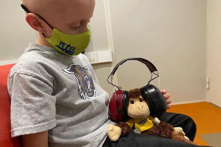 Peter Cellucci goes for a hearing test. He had to go for monthly tests because chemotherapy treatment "messed with his hearing," his mom said.