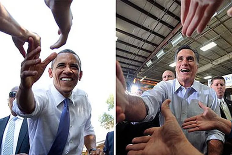 President Obama and Republican challenger Mitt Romney have taken turns blasting each other. Today, voters decide who should be president. (AP Photos)