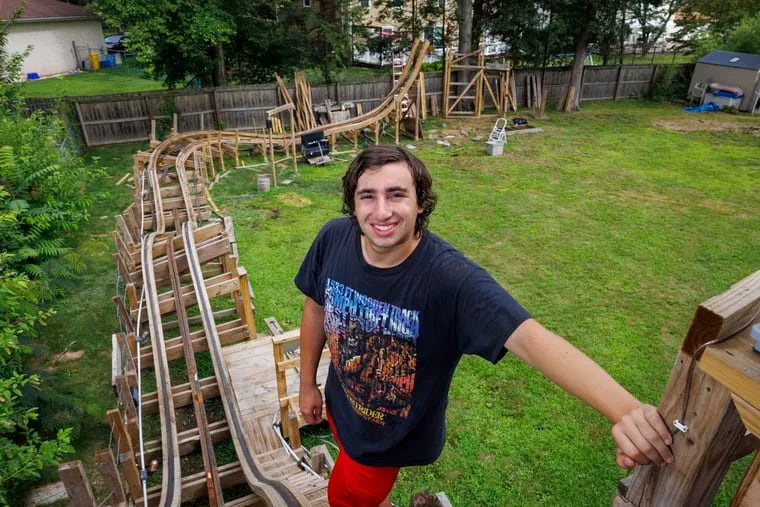 Sammy Trechak, 17, of East Brunswick, N.J., built a roller coaster in his backyard. He is in the processes of dismantling it because of city regulations.