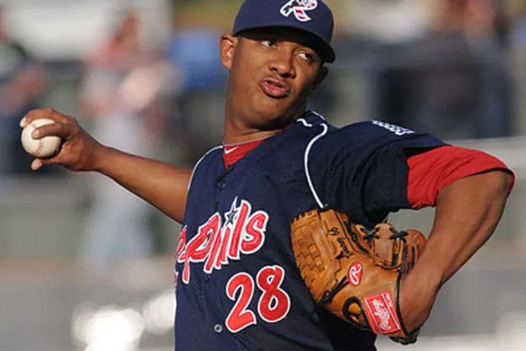 Going into today's game, J.C. Ramirez was 4-0 with a 1.03 ERA for Reading. (Ralph Trout / Reading Phillies)