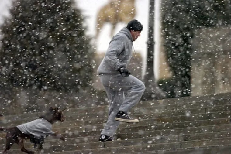 On Feb. 11, 2006, the day before the Philadelphia area got 10 inches of snow, actor Sylvester Stallone ran with a dog up the Art Museum steps during the filming of "Rocky VI." "Rocky" is a Philadelphia holiday movie and captures the gritty-yet-heartwarming spirit of Christmas in the city