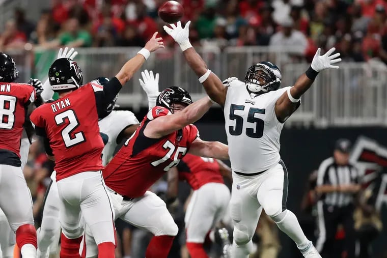Brandon Graham and the rest of the well-paid defensive line didn't get much closer to Falcons quarterback Matt Ryan on Sunday night, and that's the Eagles' biggest worry.