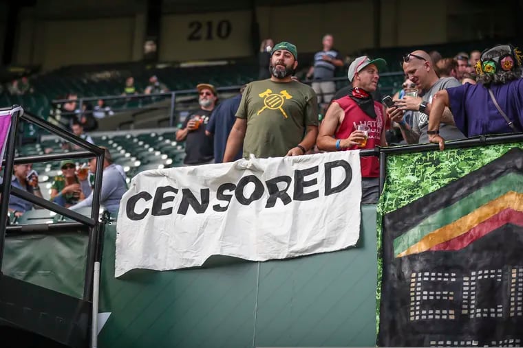 A handful of Portland Timbers were prohibited from attending some matches this season after challenging a ban on the Iron Front, a symbol with three arrows pointed downward and to the left that was first used by an anti-Nazi paramilitary group in the 1930s.