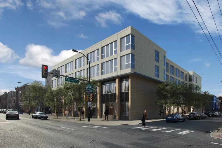 New renderings for the 53-unit apartment addition proposed for the Programs Employing People building on South Broad Street.
