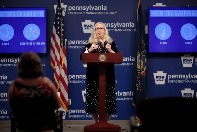 Pennsylvania Secretary of Health Dr. Rachel Levine speaking to reporters. The Pennsylvania Department of Health has been working on revisions to the state's nursing home regulations, but has not said when they will be released for public review.