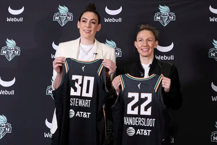 Breanna Stewart (left) and Courtney Vandersloot were two of the New York Liberty's offseason star signings.