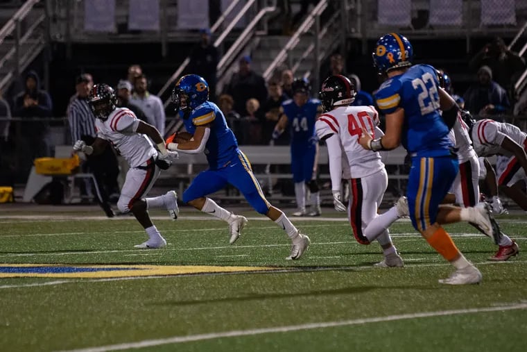 Downingtown West's Tyriq Lewis, shown earlier this season vs. Coatesville, will lead the Whippets in a rematch against the Red Raiders in Friday's District 1 Class 6A title game.
