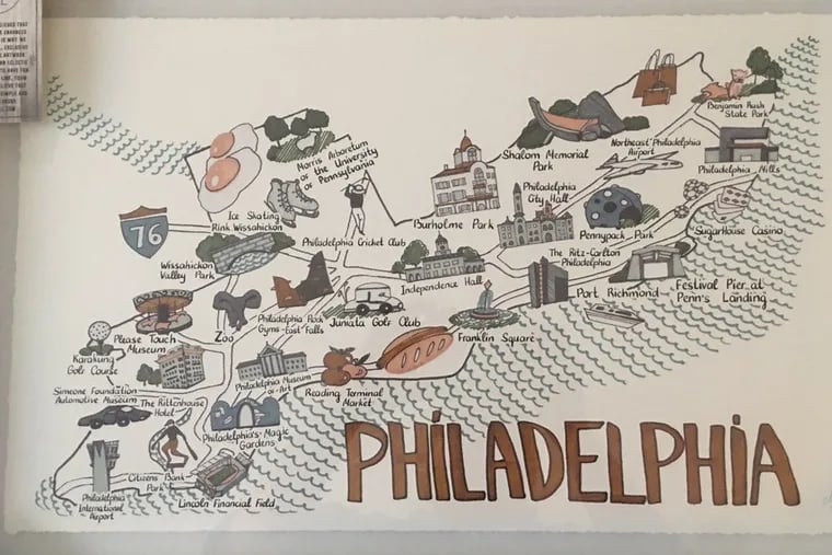 This map of Philadelphia was purchased at a Montgomery County HomeGoods store.