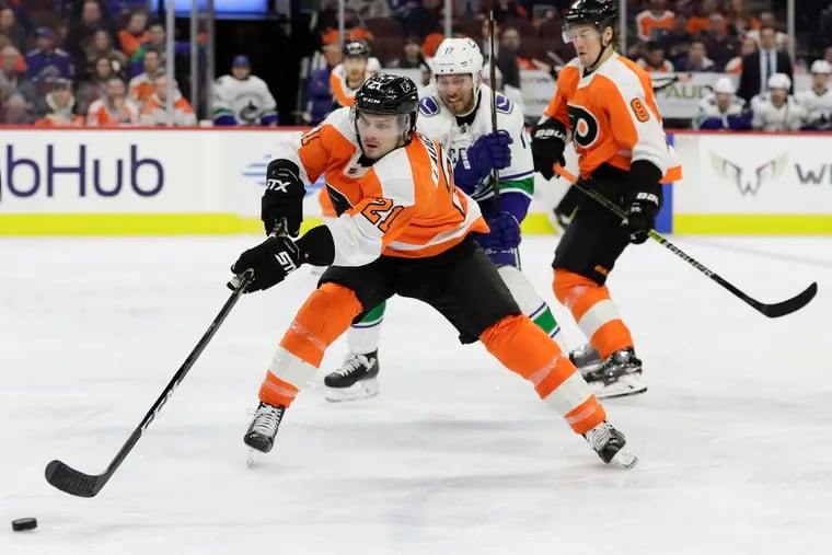Flyers center Scott Laughton has helped his linemates improve their games.