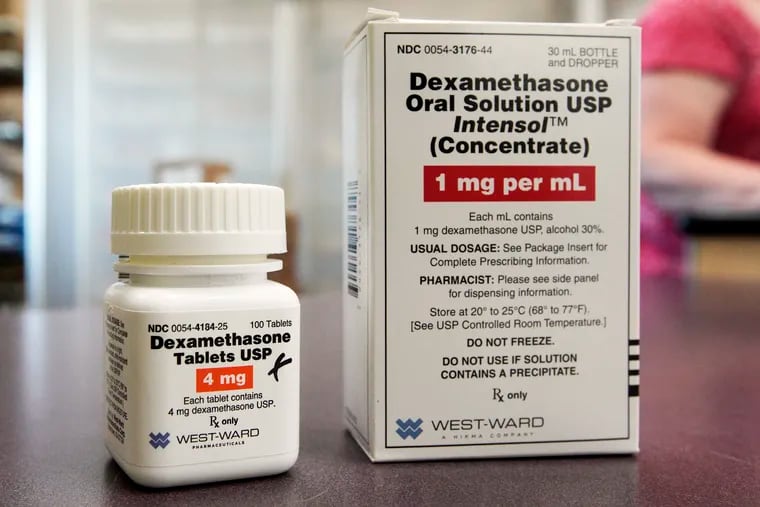 The inexpensive steroid dexamethasone is among those shown to help severely ill COVID patients. (AP Photo/Nati Harnik)
