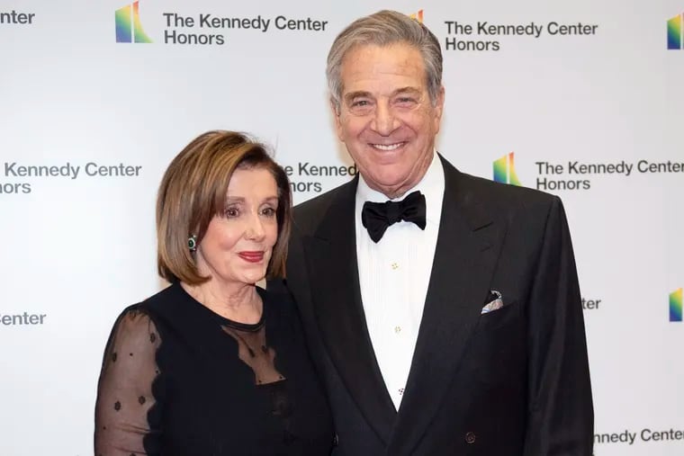 Speaker of the House Nancy Pelosi, D-Calif., and her husband, Paul Pelosi, arrive at the State Department for the Kennedy Center Honors State Department Dinner, Dec. 7, 2019, in Washington. House Speaker Nancy Pelosi’s husband, Paul, was “violently assaulted” by an assailant who broke into their San Francisco home early Friday, Oct. 28, 2022, and he is now in the hospital and expected to make a full recovery, said her spokesman, Drew Hammill.