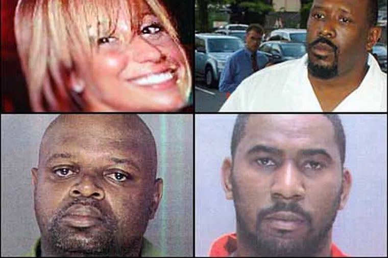 Rian Thal, upper left, was murdered along with Timothy Gilmore.  So far, four have been arrested in offenses related to the crime, including: Will Hook, upper right; Edward Daniels, lower left; and Robert Keith, lower right.