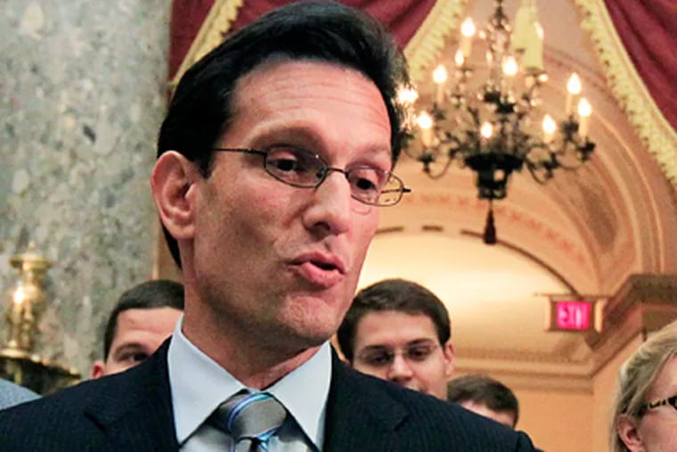 House Majority Leader Eric Cantor wants Irene relief &quot;offset&quot; by cuts elsewhere. Where was his austerity in 2003? (Manuel Balce Ceneta / Associated Press)